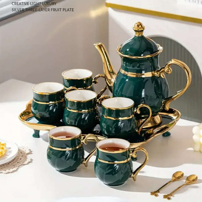 European Style Light Luxury Ceramic Kettle Set