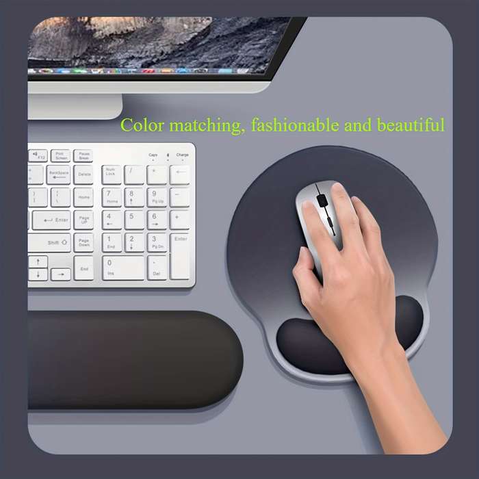 1pc Ergonomic Wrist Support Mouse Pad Thickened Memory Foam for Wrist Support Anti-Ski