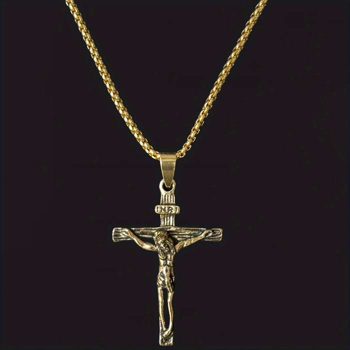 1 Piece Antique Golden Jesus Theme Pendant