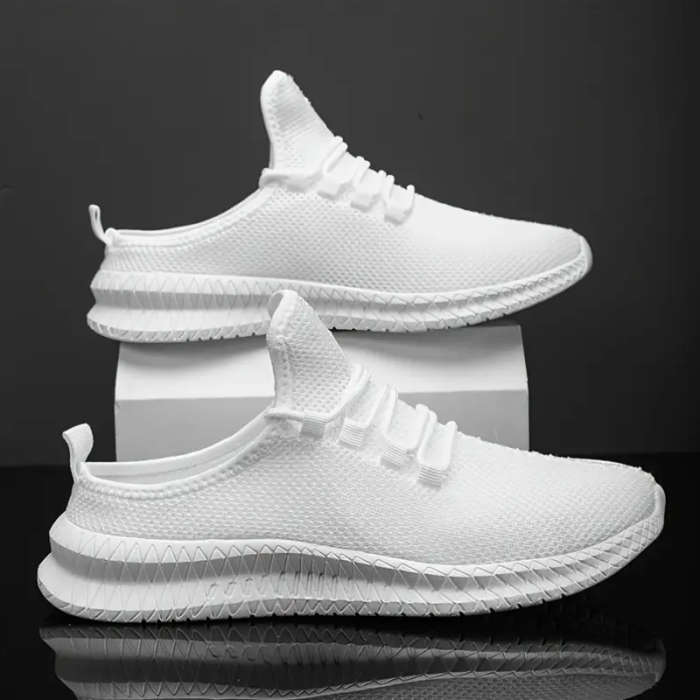 Mens Casual Athletic Shoes - Breathable Mesh Fabric, Low-Top Lace-Up Shoes SIZE UK 9