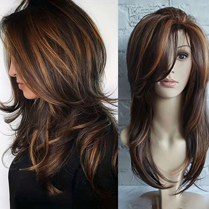 1Pc Dark Brown 40.64cm Fashion Design Wig