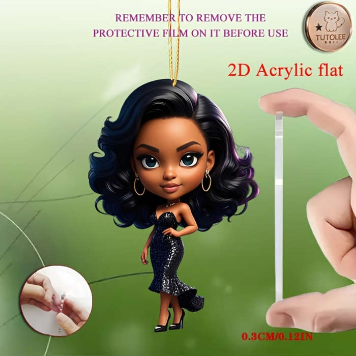 1pc 2D Flat  Acrylic Flat Pendant Classic Beauty Figure for Car Accessories Backpacks