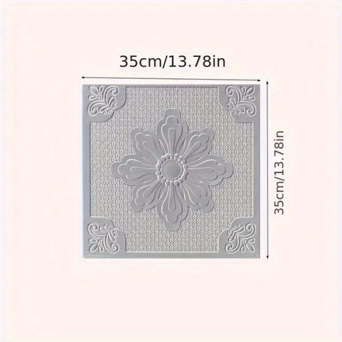 40pcs Elegant White 3D Floral and Geometric Pattern Wall Stickers