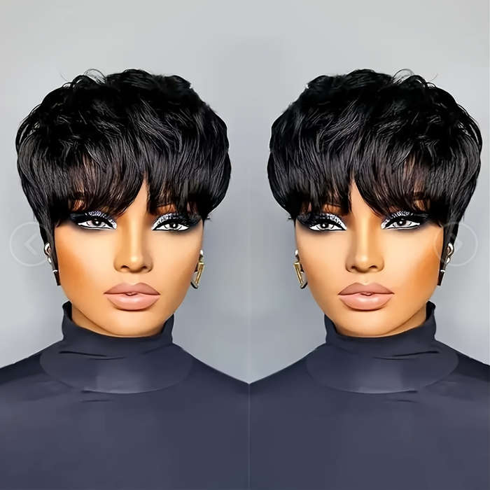1Pc Black 15.24cm Fashion Design Wig