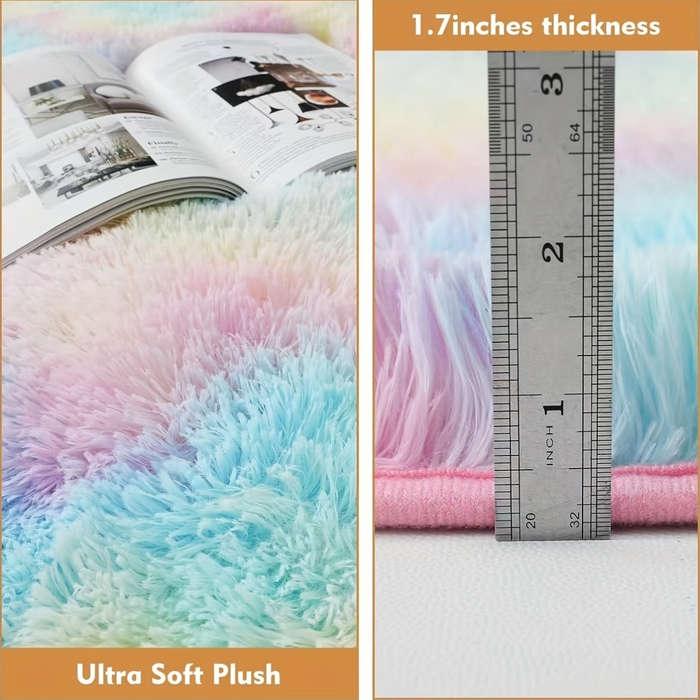 1Pc Rainbow Color 59.99x59.99cm Floor Mat