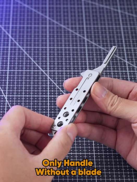 1pc Stainless Steel EDC Keychain Folding Utility Knife Graftable 20-24# Compact Multi-