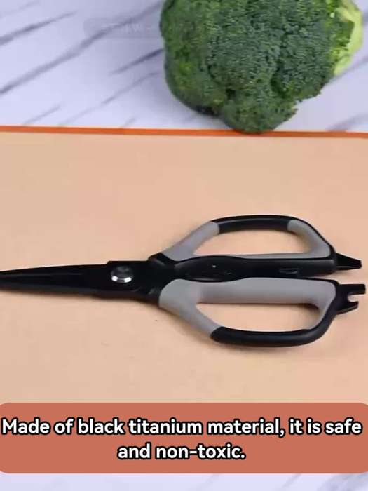 1pc Stainless Steel Kitchen Scissors Multi-Functional Food Shears with Non-Slip Soft Handle S