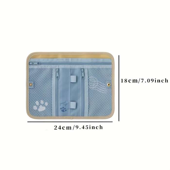1pc Casual Canvas Trifold Passport Cover with Chain Travel Document Wallet Card Holder Cash