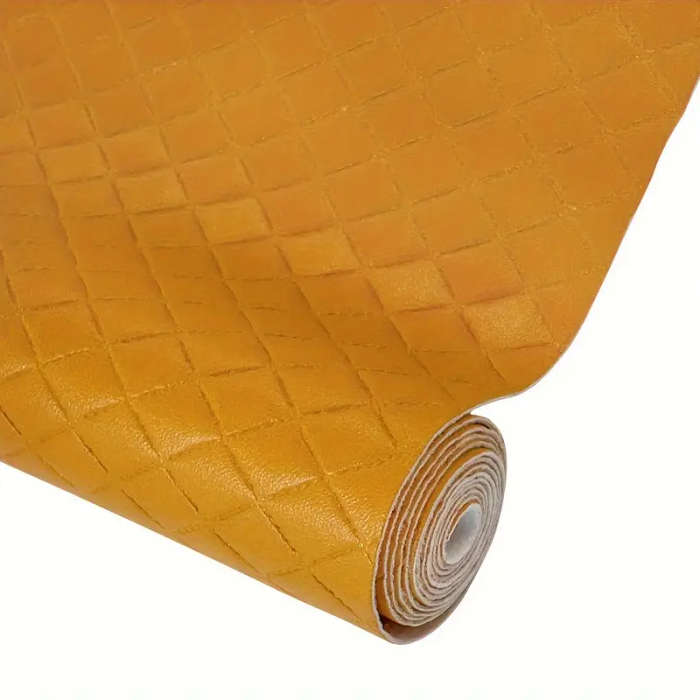1pc Soft Synthetic Imitation Leather Diamond Embossed Brown