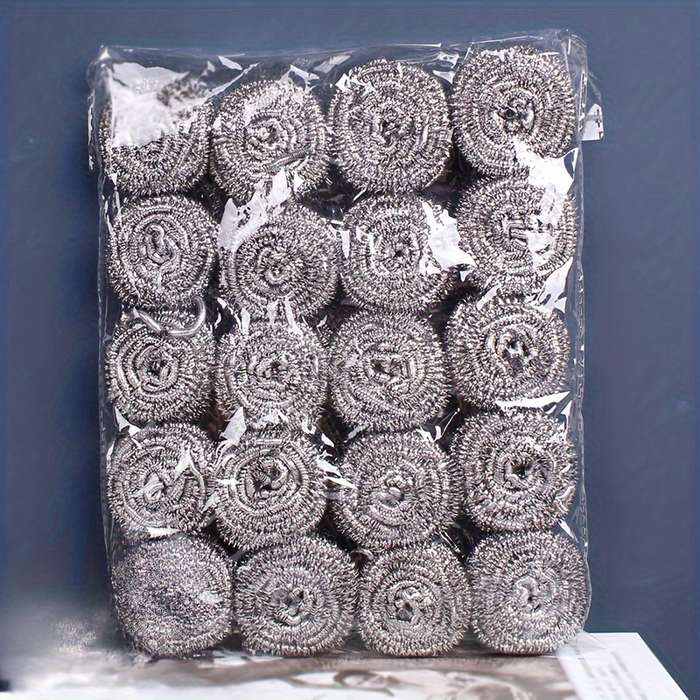20pcs Stainless Steel Wire Scrubbers Non-Electric Multipurpose Cleaning Brushes for Kitchen
