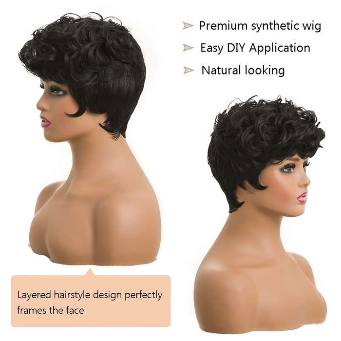 1Pc Dark Gray 25.4cm Fashion Design Wig