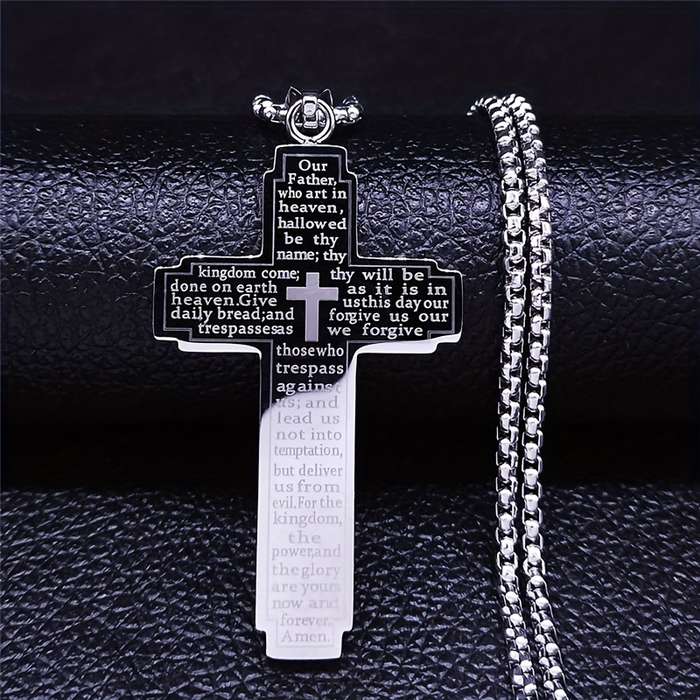 1 Piece Steel Color Jesus Theme Pendant
