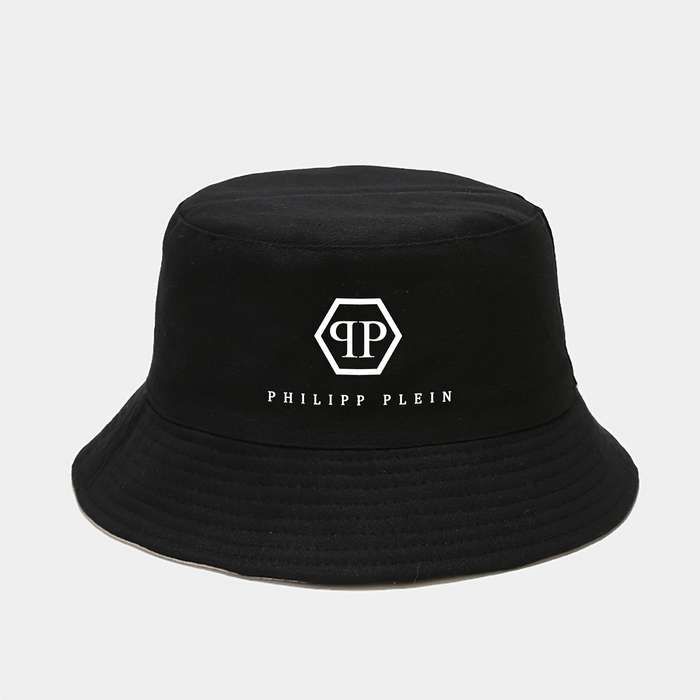 1pc Philipp Plein Bucket Hat Lightweight Polyester Sun Hat with Logo Design Foldable Fisherm
