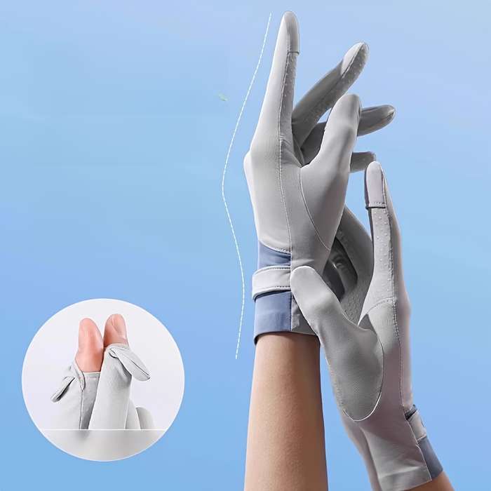 1 Pair Pink Purple Breathable Non Slip Gloves