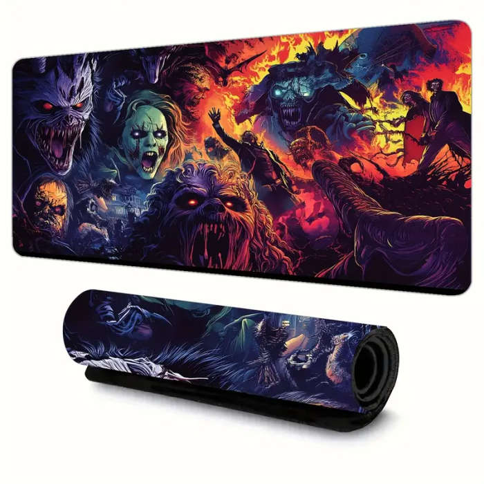 1pc 40x90cm Vibrant Gothic Horror Design Mouse Pad Non-Slip Ergonomic Gaming Office Desk Mat