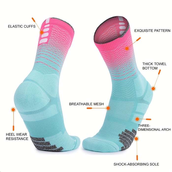 1 Pair Lake Blue Pink  Socks