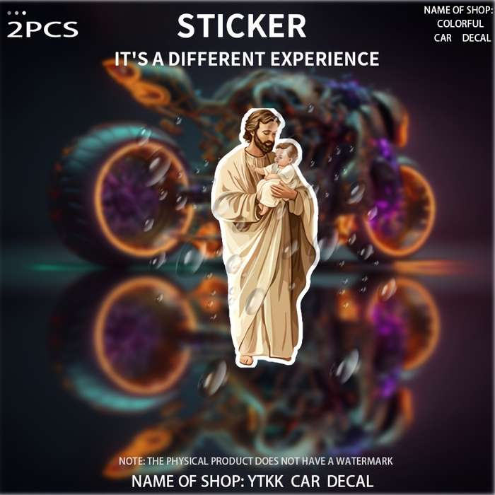 2pcs Jesus Christian Themed Stickers