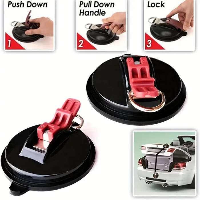With Hook, Vacuum Fixed Suction Cup, Heavy Duty Car Suction Cup with Hook, 1 Suction Cup with 2 S-Sh