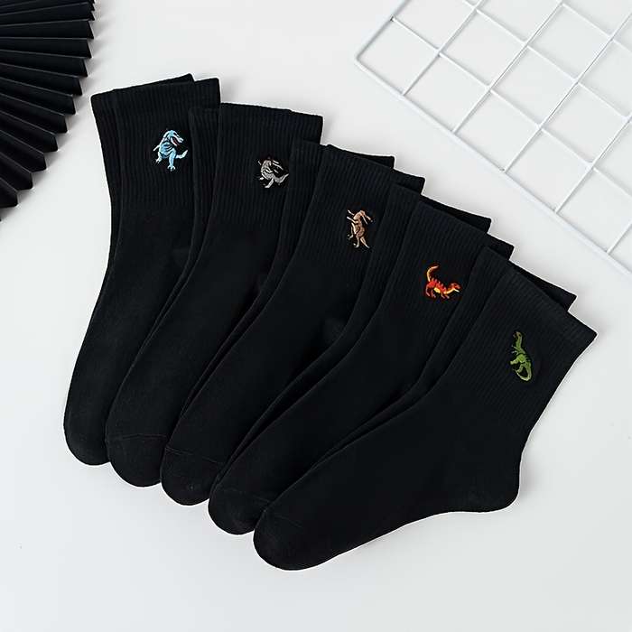 5 Pairs Of Black One Size High Elastic Socks