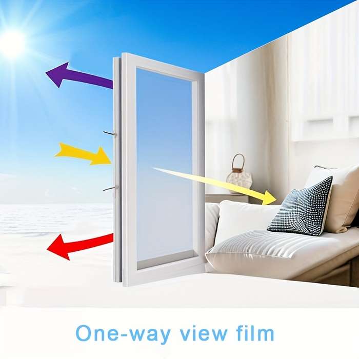 1pc Black Silvery Sun Film Size 60cmx5m Door Window Sticker