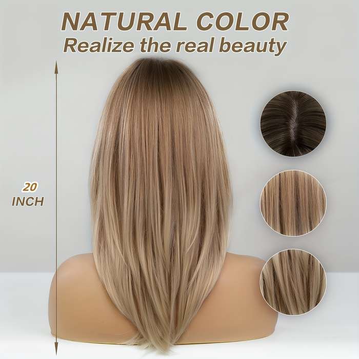 1Pc Coffee Color 50.8cm Fashion Design Wig