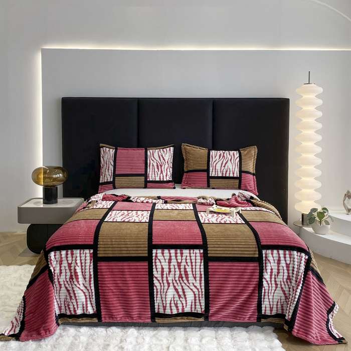 1ps Blanket Color Dark Gray Checkerboard size 100x150cm