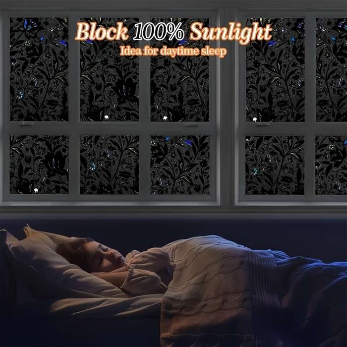 1pc Black Size 45cmx200cm 17.7inx78.7in Door And Window Stickers