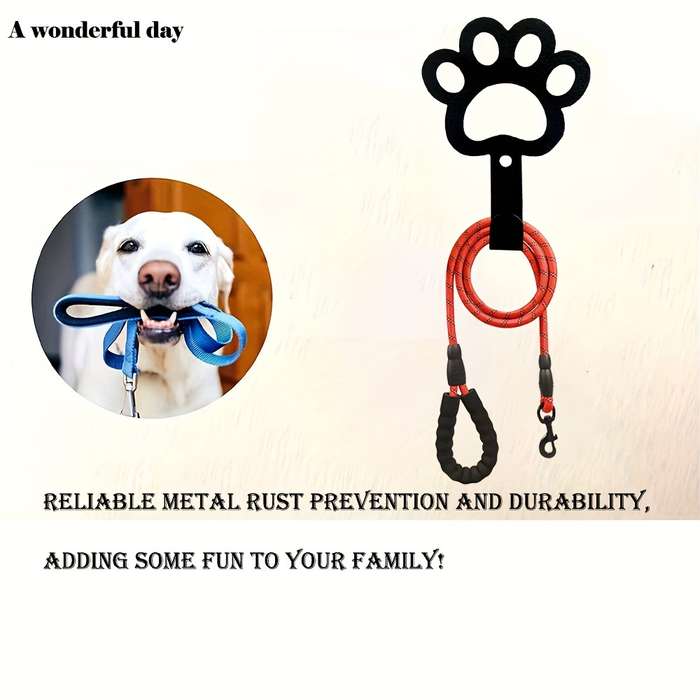 2pcs Adorable Metal Dog Paw Key HooksRust-Resistant Powder-Coated Finish for Durability Perfect