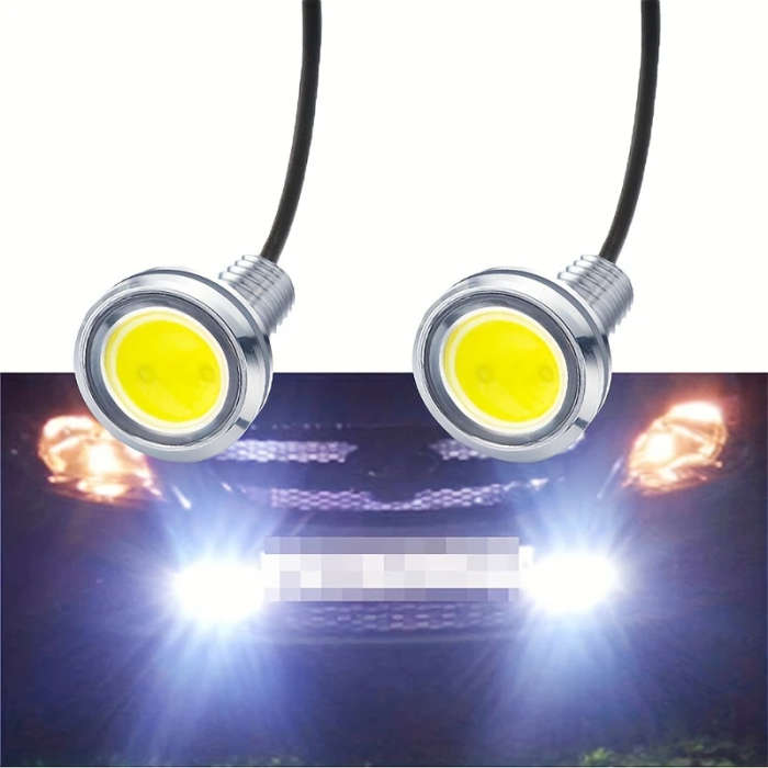 2pcs Eagle Eye LED DRL Lights 18mm Silvery Shell Boost Your Car's Visibility  Safety