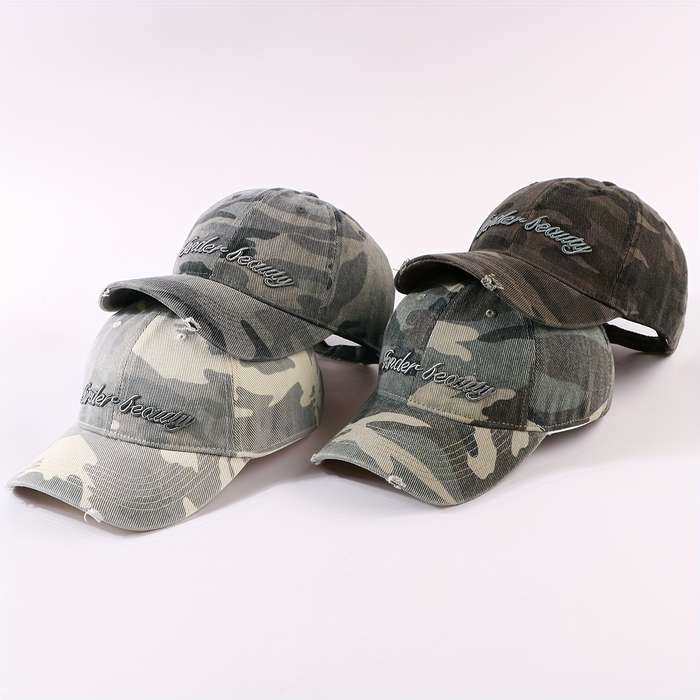 1pc 1 Adjustable Camouflage Baseball Cap with Dad'S Dream Embroidery Stylish Sun-Protective V
