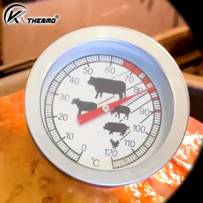 1pc Stainless Steel Instant Read Thermometer for BBQ Kitchen Dual Celsius Fahrenheit Display P