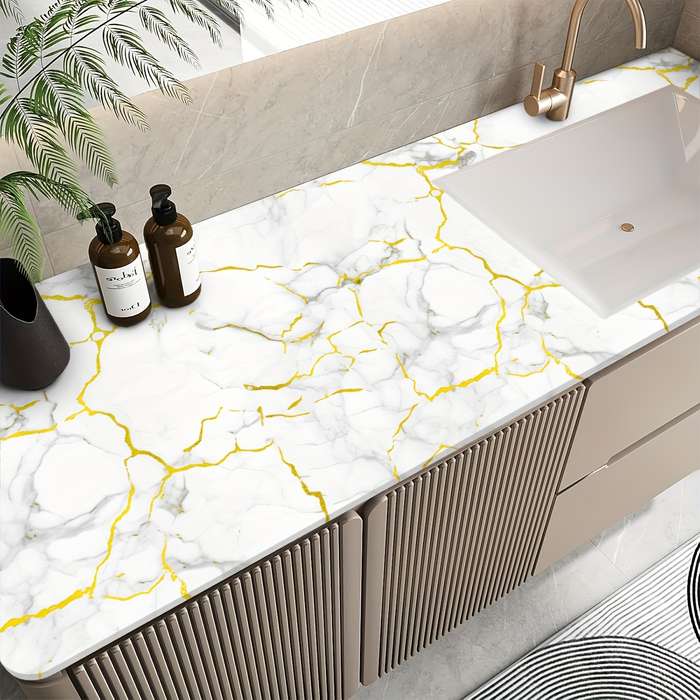 1PC Wall Stickers60x500cm 23.6x196.8inch Golden Streaked Elegance
