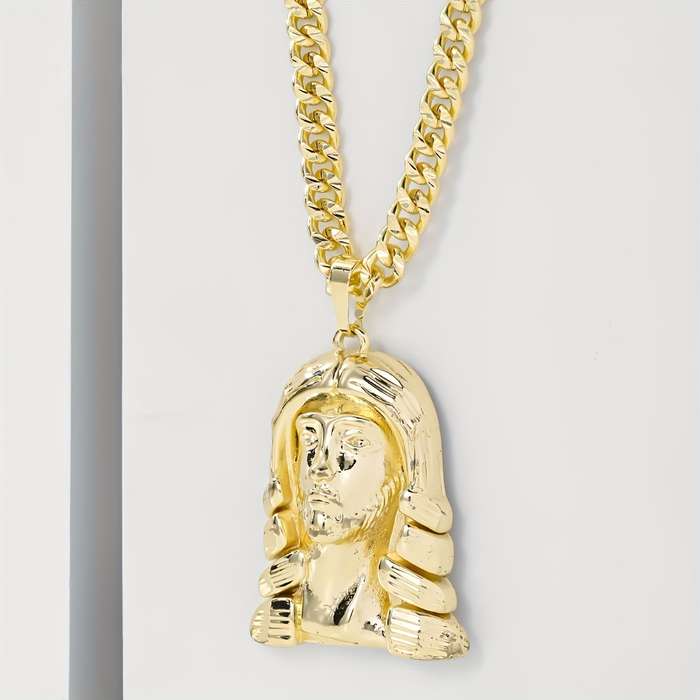 1 Piece Golden Yellow Jesus Theme Pendant