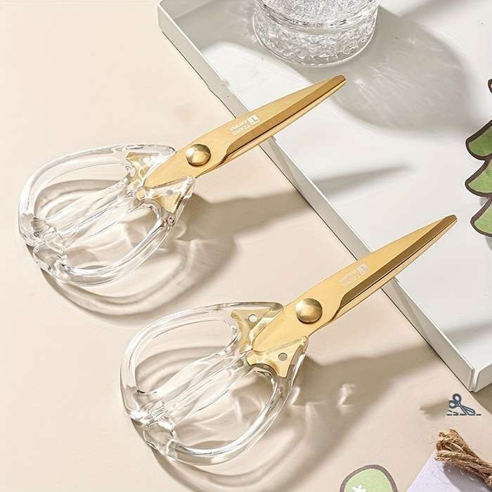 1pc Transparent Handle Kitchen Scissors Ergonomic Rust-Proof Sharp Meat Scissors Outdoor E