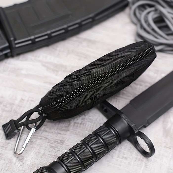 1pc Sporty Oxford Mini Waist Pouch with Clear Window Multi-Functional Coin Purse Card Holder 1 P
