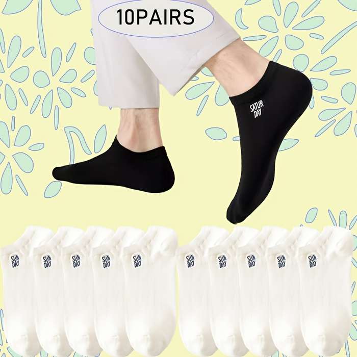 10 Pairs Black One Size High Elastic Socks