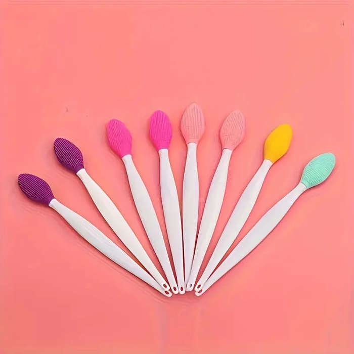 1pc Silicone Facial Cleansing Brush 2-in-1 Soft Dual-Sided Exfoliating Face Scrubber Formaldehyde-Fr