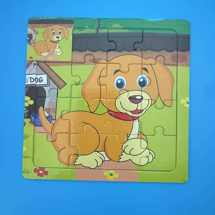 1pc Wooden Dog Puzzle for Fun Animal Shape Matching Game Coordination Skill Develo