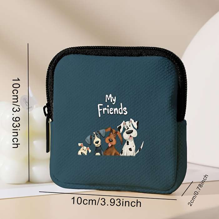 1pc Dog Print Pattern Large Capacity Coin Wallet Digital Printing Coin Wallet Storage Bag Multifun