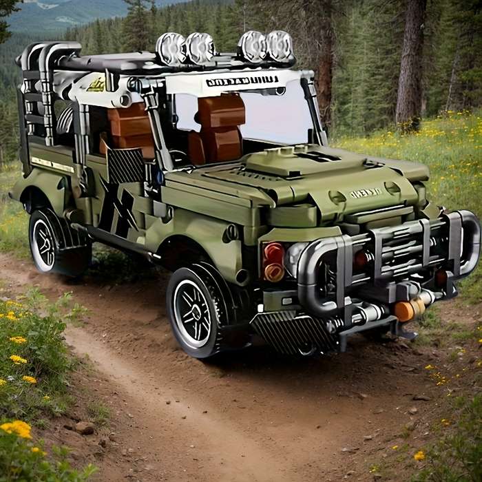 1000pcs Green Off-Road Vehicle Sports Car Building Blocks Model Car Favorite Assem