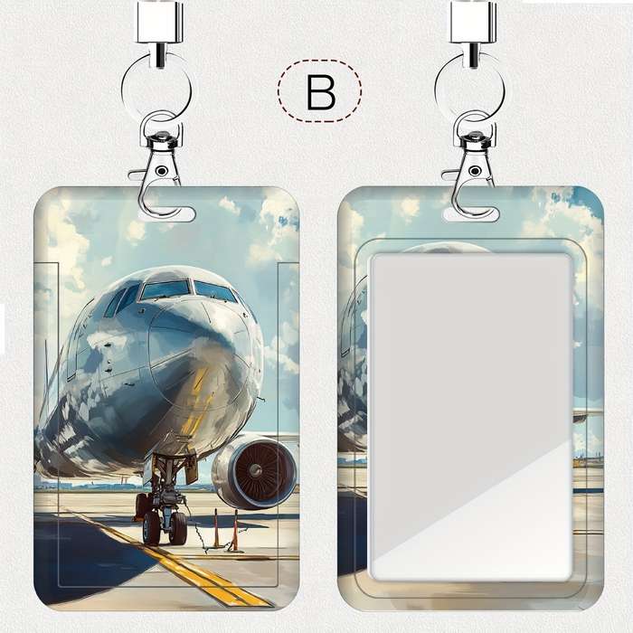 1pc A Set of Airport Illustration Series Card Sleeves Cute and Practical with Hole Punch for Sch