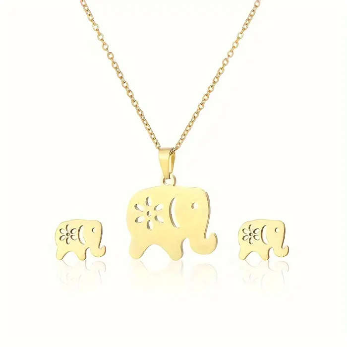 Stainless Steel Jewelry Set for Women - Elephant