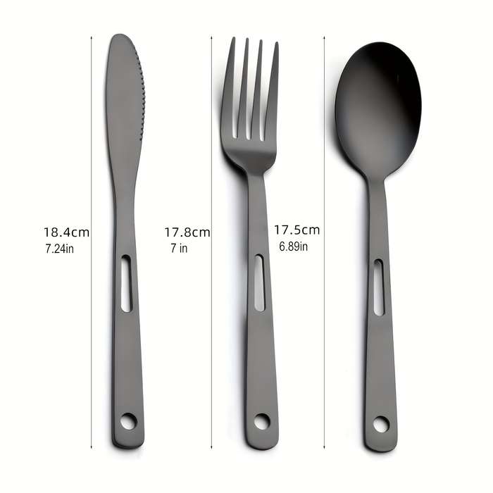6pcs Stainless Steel Outdoor Camping Cutlery Set Modern Minimalist Design 2 Forks 2 Knives 2