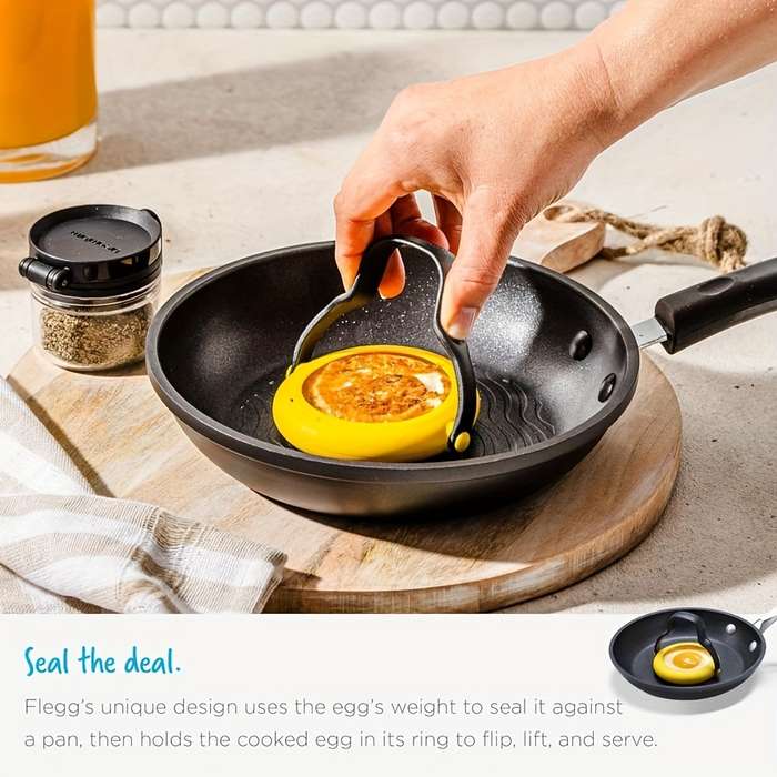 1pc Tritan Material 3-in-1 Easy Flip Egg Cooking Molds with Handle No-Leak Egg Rings for Perfect F