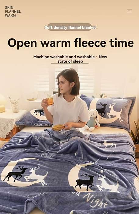 1ps Blanket Color Reindeer size 100x150cm
