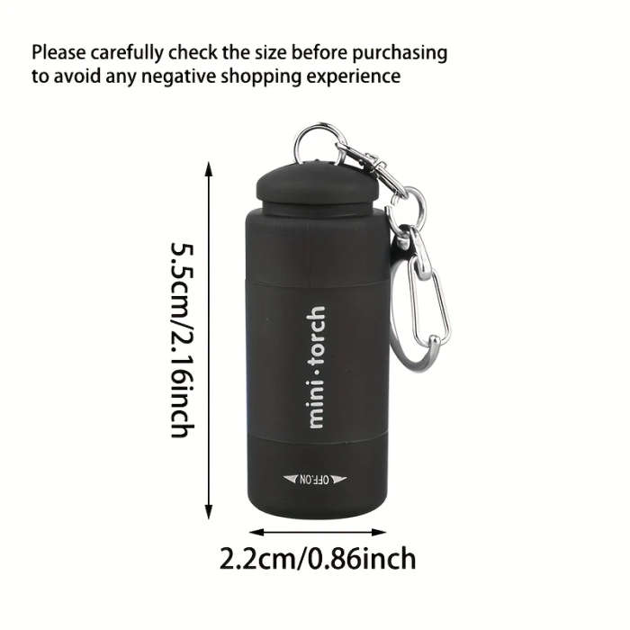 1pc Modern Mini Handheld USB Charging Flashlight Plastic Rotate to Open Adjustable Battery Powered