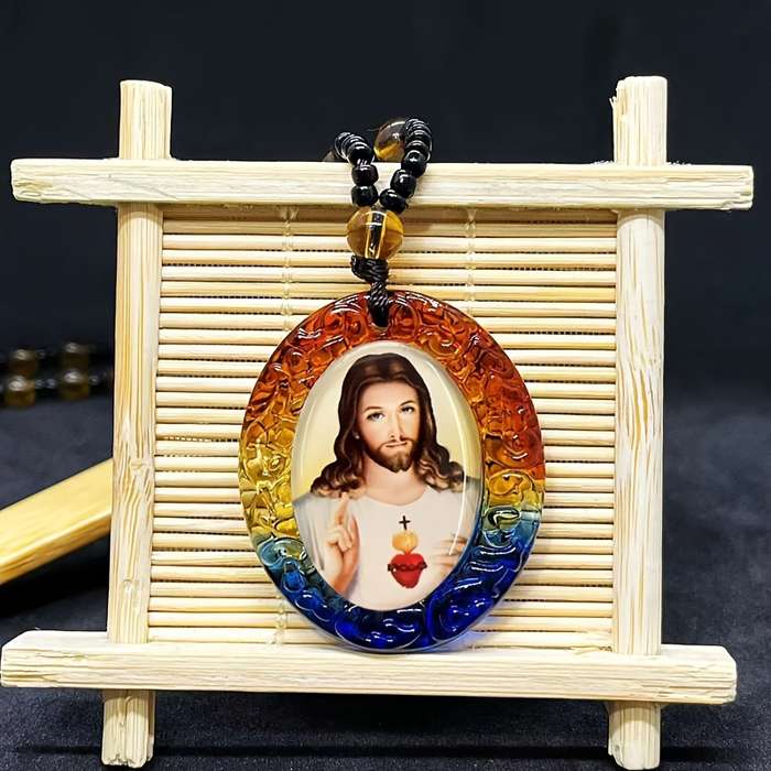 1 Piece Color Jesus Theme Pendant