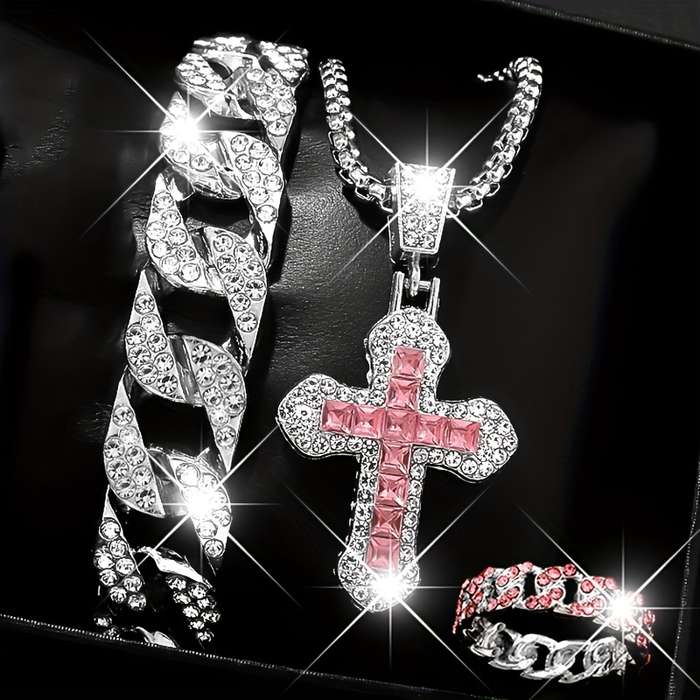 1 Piece Silvery Pink Jesus Theme Pendant
