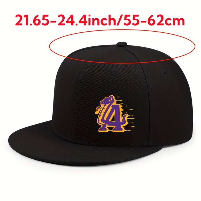 1pc Everyday Comfort Black Purple Adjustable Baseball Cap with "LA" Design Breathable Urban