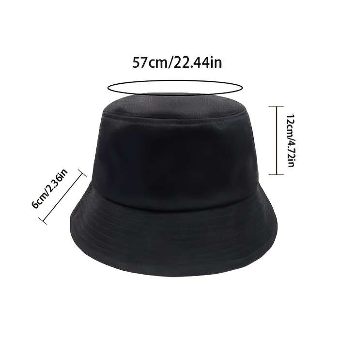 1pc Elegant Black Bucket Hat with White Tree Embroidery Comfortable Breathable Stylish Knit Fi